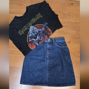 Vintage Levi’s 550 90s Denim Mini Skirt Petite 10 100% Cotton Like New